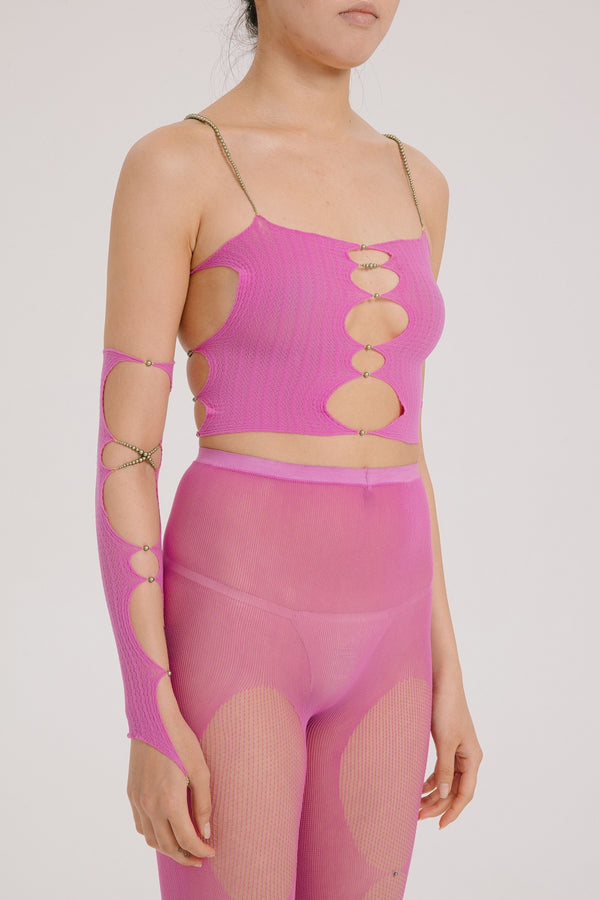 RUI Single Cross Pearl Sleeve RUIFW21SF04F Pink Fuchsia